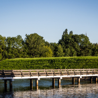 Klaipeda. Wooden bridge.