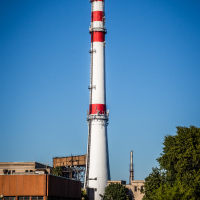 Klaipeda. Factory chimney.