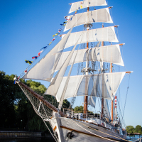 Klaipeda. Sailing ship.