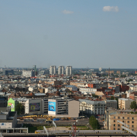 Aerial perspective of Riga.