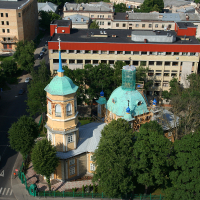 Riga's aerial cityscape.