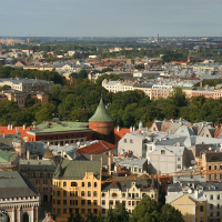 Cloudy sky above Riga.