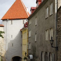 A Tallinn building with a red roof.