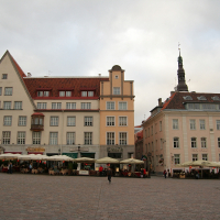 In Tallinn, the sky is cloudy.