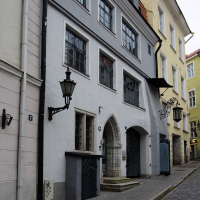 A cobblestone street in Tallinn.