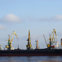 A Voleri ship docked in the water.
