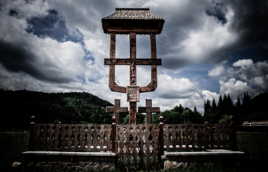 Crucifix In Romanian Willage